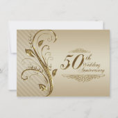 50周年結婚記念日の招待状カード 招待状 (正面)
