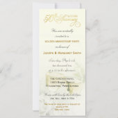 50周年結婚記念日の招待状 - アイボリー縦 招待状 (裏面)