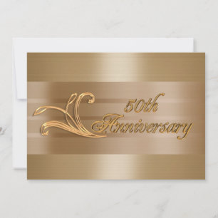 50周年結婚記念日の招待状 ゴールド 招待状