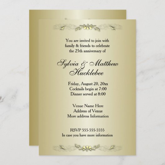 50周年結婚記念日の招待状 招待状 (正面/裏面)