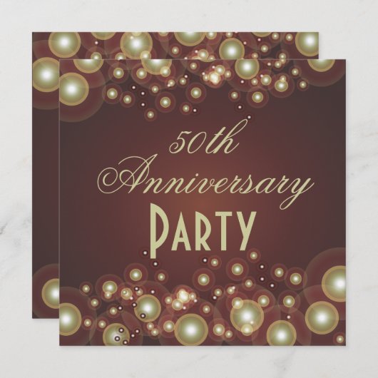 50周年結婚記念日の招待状 招待状 (正面/裏面)