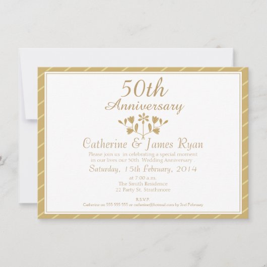 50周年結婚記念日の招待状 招待状 (正面)