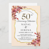 50周年結婚記念日の招待状 招待状 (正面/裏面)