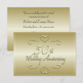 50周年結婚記念日の招待状 招待状 (正面/裏面)