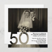50周年結婚記念日の招待状 5.25 x 5.25 招待状 (正面/裏面)