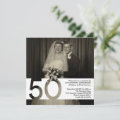 50周年結婚記念日の招待状 5.25 x 5.25 招待状 (スタンド正面)
