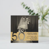 50周年結婚記念日の招待状 5.25 x 5.25 招待状 (スタンド正面)