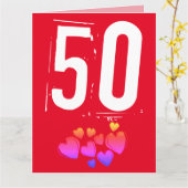 50周年結婚記念日の挨拶大きなカード カード (黄色い花)