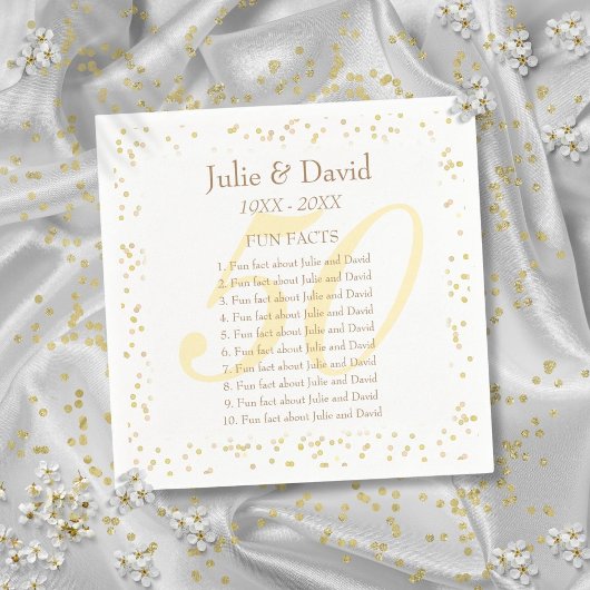 50周年結婚記念日の楽しい事実 スタンダードカクテルナプキン