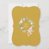 50周年結婚記念日の水彩花イラスト 招待状 (裏面)