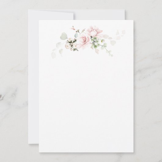 50周年結婚記念日の白とピンクのバラの招待状 セーブザデート (裏面)