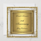 50周年結婚記念日の白金エレガント 招待状 (正面)