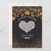 50周年結婚記念日の秋の感謝と愛 招待状 (正面)