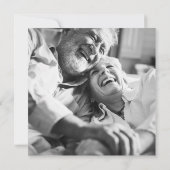 50周年結婚記念日の葉 黒金写真 セーブザデート (裏面)