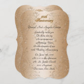 50周年結婚記念日の誓いの更新　ゴールドサテン 招待状 (正面/裏面)