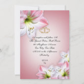 50周年結婚記念日の誓いの更新 ピンクのアマリリス 招待状 (裏面)