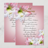 50周年結婚記念日の誓いの更新 ピンクのアマリリス 招待状 (正面/裏面)