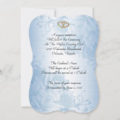 50周年結婚記念日の誓いの更新　青いサテン 招待状 (裏面)