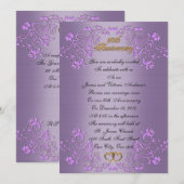 50周年結婚記念日の誓い更新 ラベンダー 招待状 (正面/裏面)