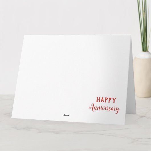 50周年結婚記念日の赤いハート風船 サンキューカード (裏面)