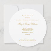 50周年結婚記念日の赤いバラのハートエレガントI 招待状 (裏面)