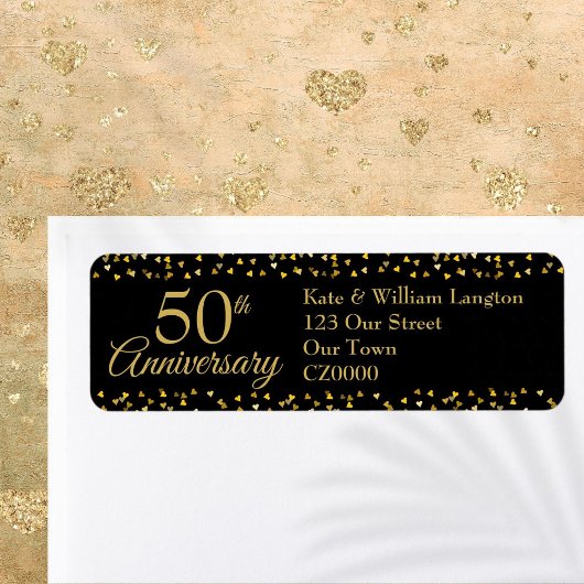50周年結婚記念日の返送先住所 ラベル
