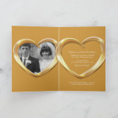 50周年結婚記念日の金のハートの折り紙 招待状 (内部)