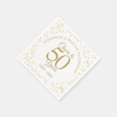 50周年結婚記念日の金粉で乾杯 スタンダードカクテルナプキン (角)