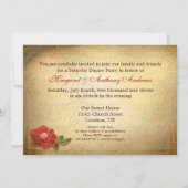 50周年結婚記念日の2つの写真 ヴィンテージの招待状 招待状 (裏面)