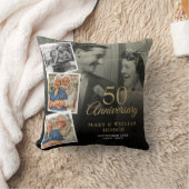 50周年結婚記念日の5枚の写真の壁掛け クッション (ブランケット)