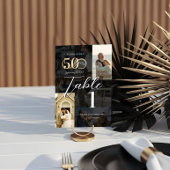 50周年結婚記念日の「Then & Now」写真コラージュ テーブルナンバー