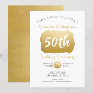 50周年結婚記念日オーダーメイド疑似ゴールド 招待状