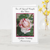 50周年結婚記念日カード 花のローズデザイン カード (黄色い花)