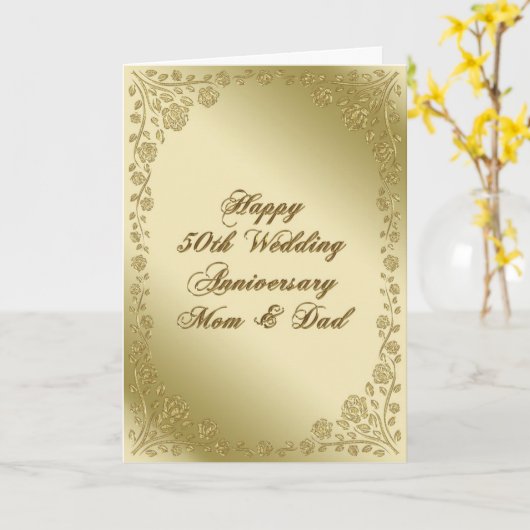 50周年結婚記念日グリーティングカード カード (黄色い花)