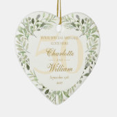 50周年結婚記念日グリーン モノグラム セラミックオーナメント (右)