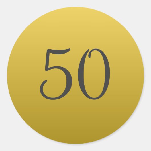 50周年結婚記念日ステッカー ラウンドシール (正面)