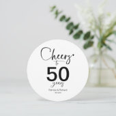 50周年結婚記念日チャージャープレートのプレート挿入 招待状 (スタンド正面)