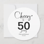 50周年結婚記念日チャージャープレートのプレート挿入 招待状 (正面)