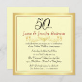 50周年結婚記念日パーティーの招待状 招待状 (正面/裏面)