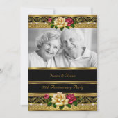 50周年結婚記念日パーティーローズゴールド写真3 招待状 (正面)