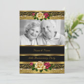 50周年結婚記念日パーティーローズゴールド写真3 招待状 (スタンド正面)