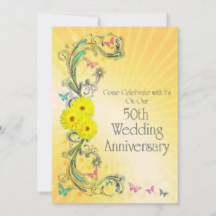 50周年結婚記念日パーティー招待状 招待状