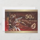 50周年結婚記念日パーティー招待状 招待状 (正面)