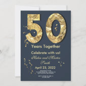 50周年結婚記念日パーティー招待状 招待状 (正面)