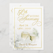 50周年結婚記念日パーティー招待状 招待状 (正面/裏面)