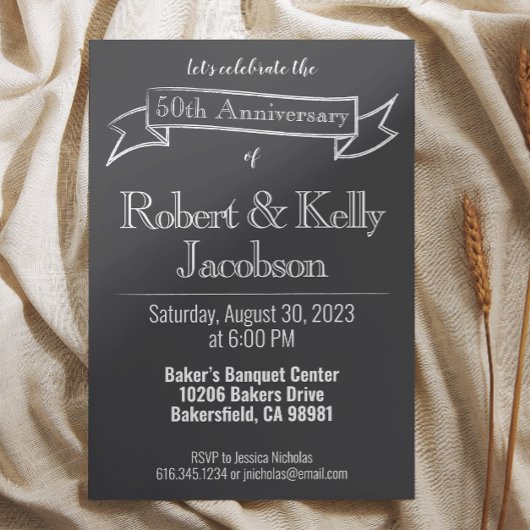 50周年結婚記念日パーティー招待状 招待状