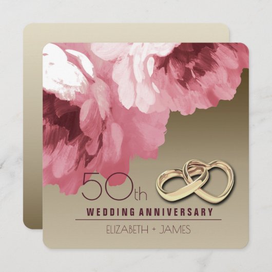 50周年結婚記念日パーティー招待状 招待状 (正面/裏面)