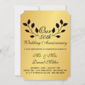 50周年結婚記念日パーティー ゴールド招待状 招待状 (正面)