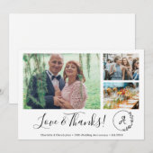 50周年結婚記念日写真コラージュ ラブ サンクス サンキューカード (正面/裏面)