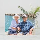 50周年結婚記念日写真ゴールドコンフェッティファミリー 招待状 (スタンド正面)